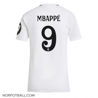 Billige Fotballdrakt Real Madrid Kylian Mbappe #9 Replika Hjemmedrakt Dame 2024-25 Kortermet